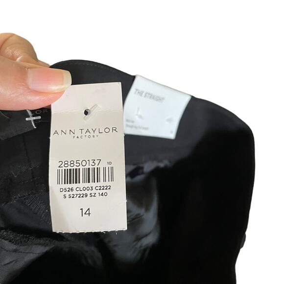 NEW Ann Taylor LOFT Mid Rise Straight Leg Full Length Black Work Office Pants - Picture 9 of 12